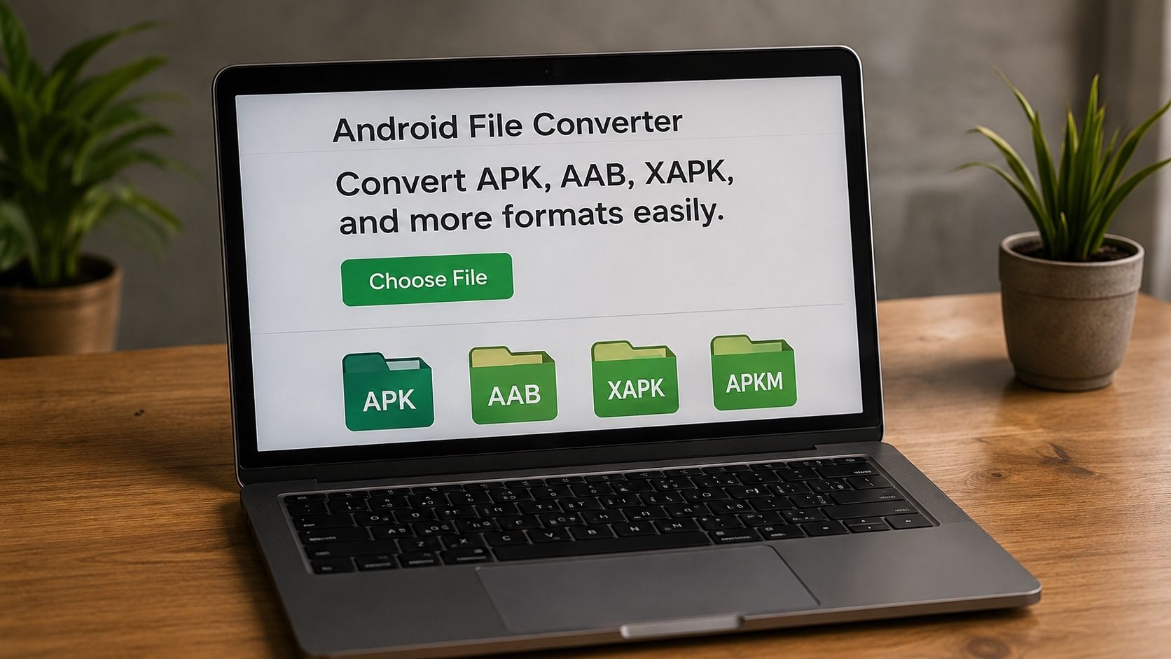 Two hands converting a file using only a smartphone, no computer