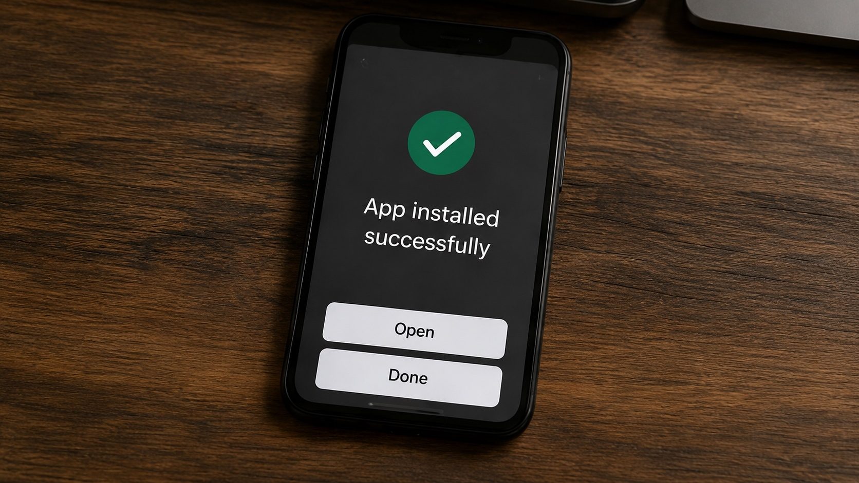 A hand tapping install on a phone beside an XAPK file card
